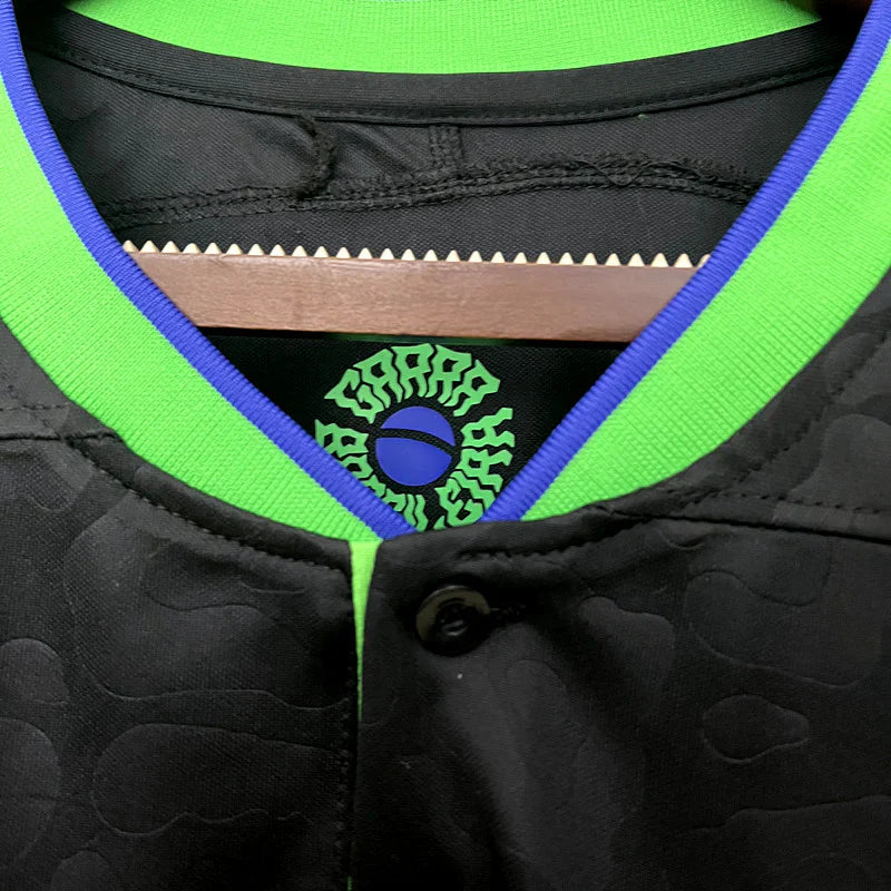 Brasilien Schwarzes Trikot Leopardenmuster 2024
