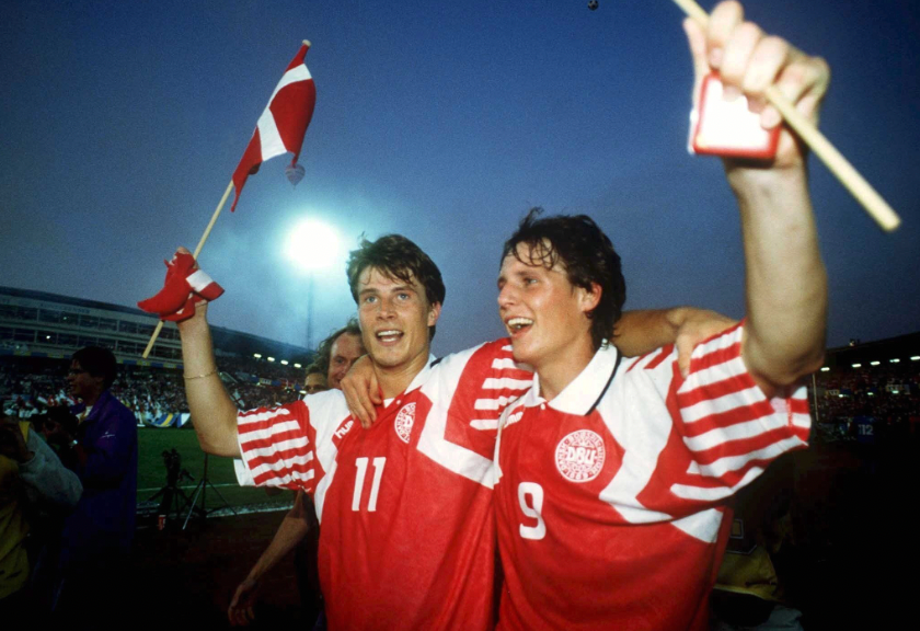 1992 Dänemark Retro-Heimtrikot