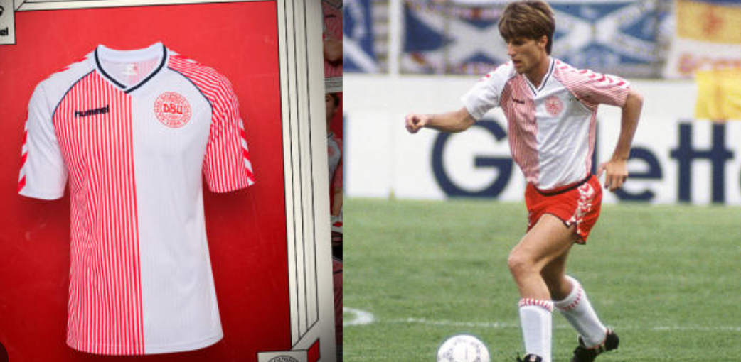 1986 Dänemark Retro-Heimtrikot