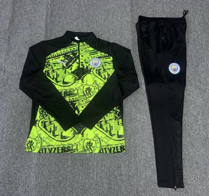 Survêtement Manchester City 24/25 Noir et vert