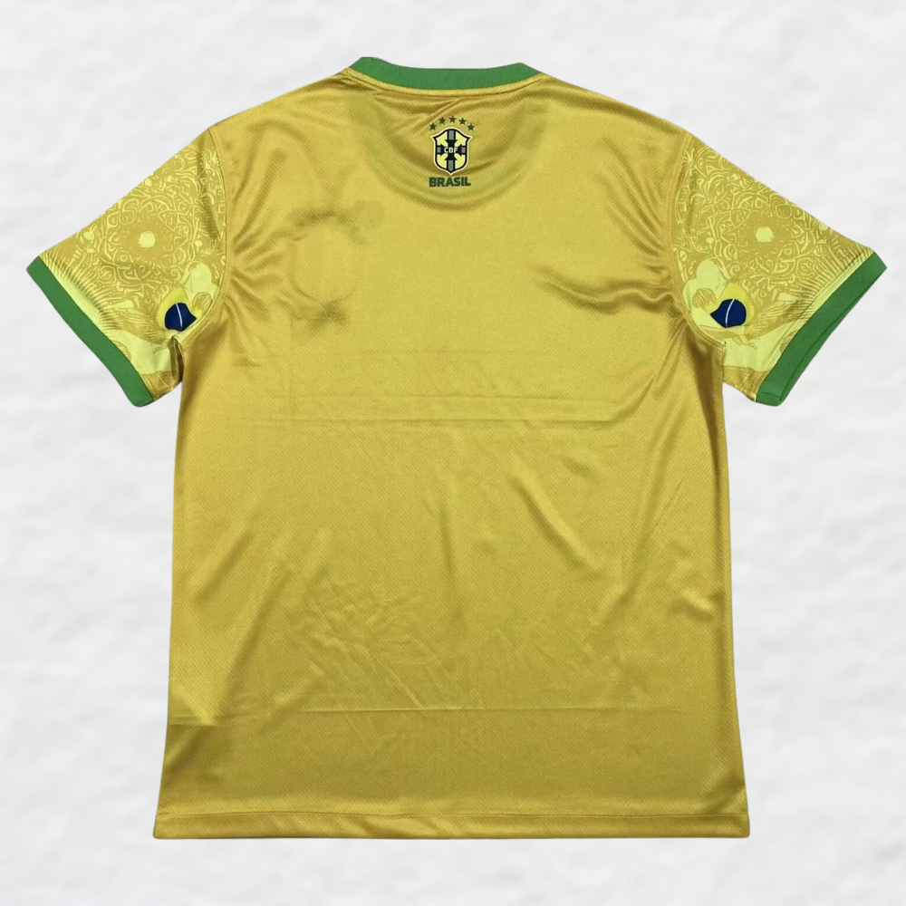 BRASILIEN 2024/25 Gelbes „JESUS CHRISTUS DER ERLÖSER“-SONDERAUSGABE-TRIKOT