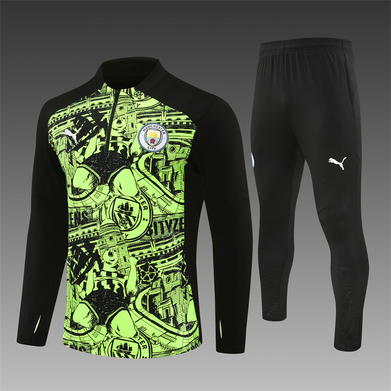 Survêtement Manchester City 24/25 Noir et vert