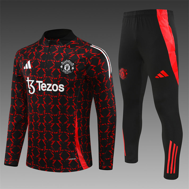 Survêtement Manchester United noir et rouge 2024/2025