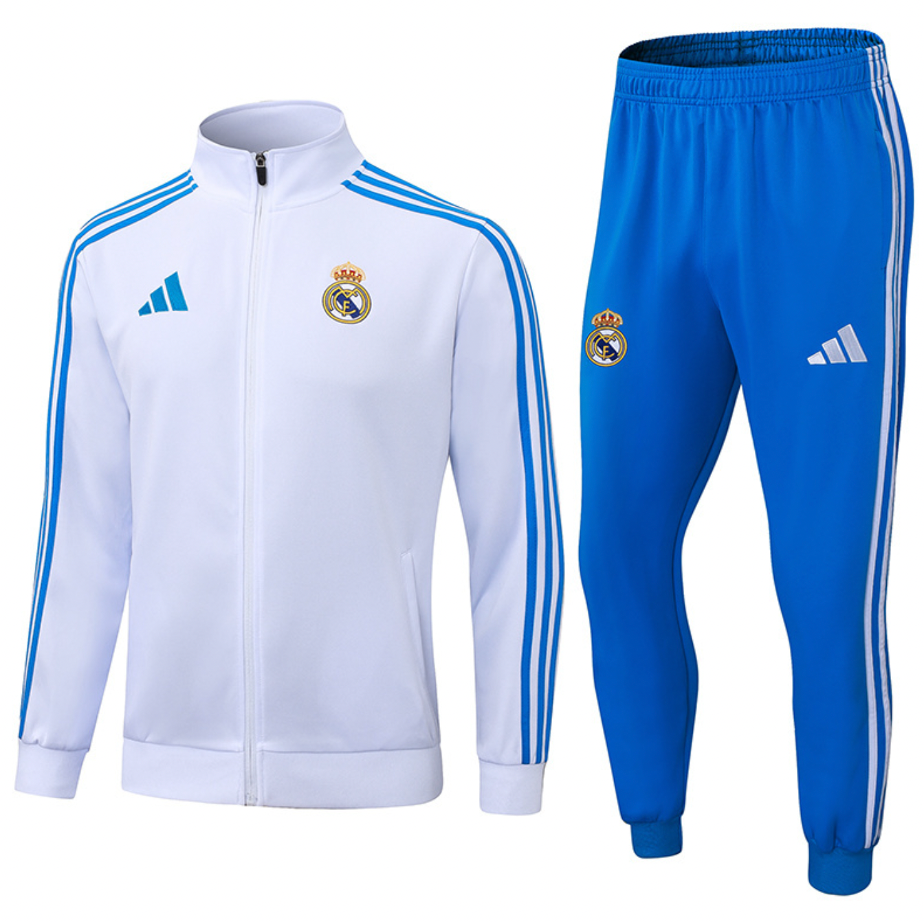 Real Madrid 2025/2026 White and Blue Tracksuit