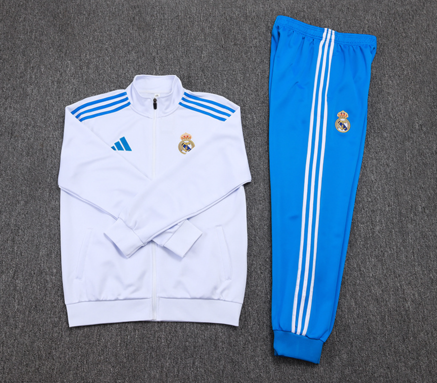 Real Madrid 2025/2026 White and Blue Tracksuit