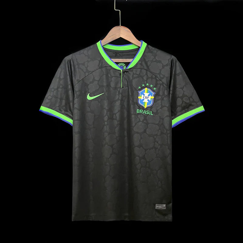 Brasilien Schwarzes Trikot Leopardenmuster 2024